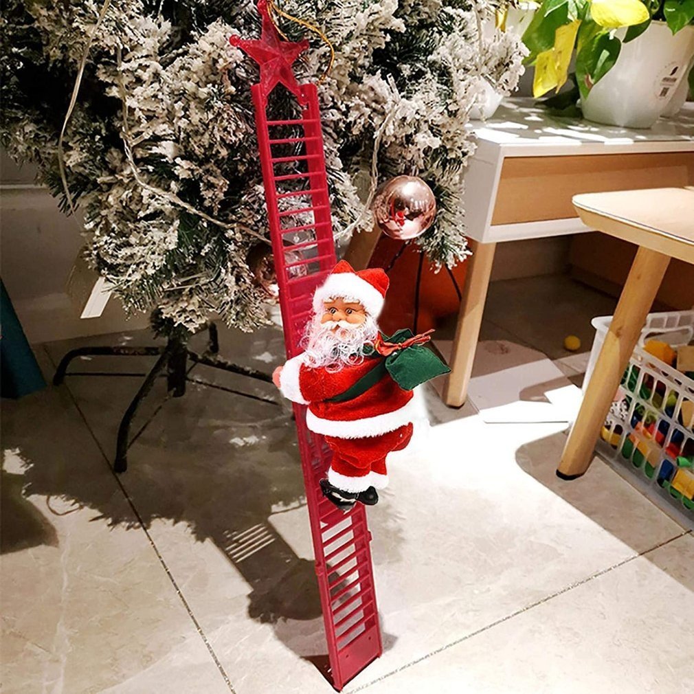 Santa Ladder™ – Magische Klimmende Kerstman met Muziek & Beweging (45cm)