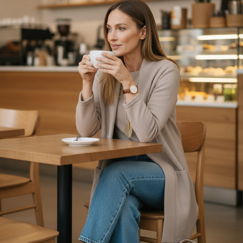 Elegante 3-delige set inclusief Lang vest, top en broek.