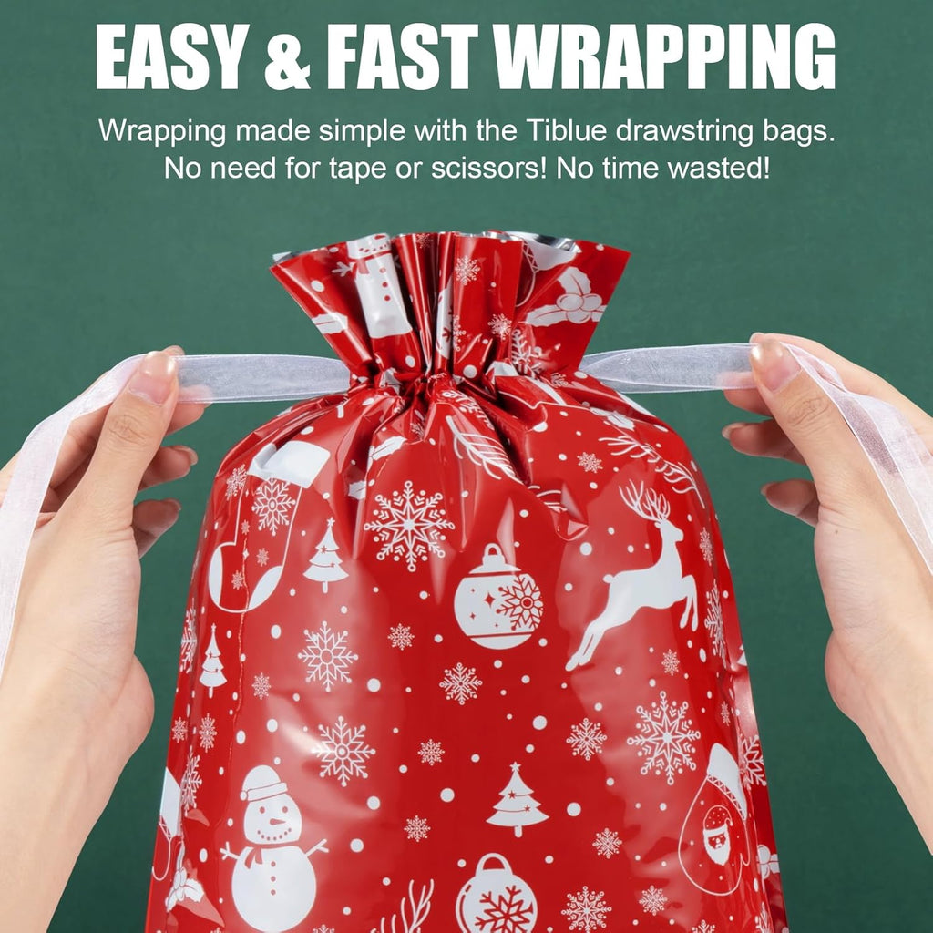 Set van kerstcadeauzakken en labels - De oplossing voor inpakstress tijdens kerst